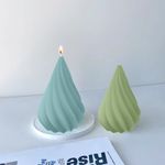 Molde de Silicone Arvore de Natal Geométrica Em Espiral 10cm