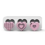 Molde de Silicone Coração 3 Cavidades