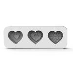 Molde de Silicone Coração 3 Cavidades