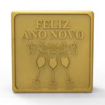 Molde de Silicone Quadrada Feliz Ano Novo Taças C/ Borda