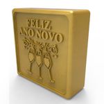 Molde de Silicone Quadrada Feliz Ano Novo Taças C/ Borda