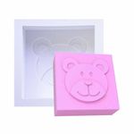 Forma de Silicone Quadrada Rosto Urso