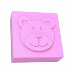 Forma de Silicone Quadrada Rosto Urso