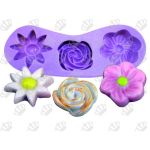 Molde de Silicone Flores 3Cav.