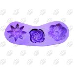 Molde de Silicone Flores 3Cav.