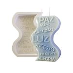 Forma de Silicone Paz Amor Luz- Vela onda-