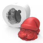 Forma de Silicone Natalino Papai Noel Escondido para Velas em Copo