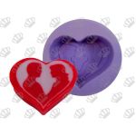Molde de Silicone Coração Casal