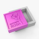 Molde de Silicone Outubro Rosa Quadrado
