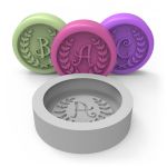 Forma de Silicone Coroa de Louro Letras Modelo 02 Alfabeto