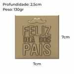Molde de Silicone Quadrado Feliz dia dos Pais Mini Bigode