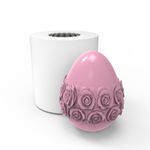 Molde de Silicone Ovo de Páscoa c/ Rosas