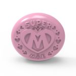 Forma de Silicone Oval Super Mãe Dia das Mães Ideal para Gesso Vela e Sabonete