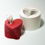 Forma de Silicone Coração Vela