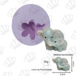 Molde de Silicone Mamãe Elefante e Elefantinho