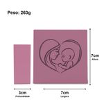 Forma de Silicone Quadrada Coração Mãe e Filho