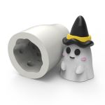 Forma de Silicone Fantasma com Chapéu – Ideal para Velas Artesanais de Halloween