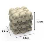 Molde de Silicone Cubo de Caveiras | Para Velas, Gesso e Artesanatos