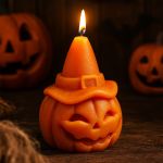 Forma de Silicone Abóbora Halloween com Chapéu – Ideal para Velas, Sabonetes e Artesanato