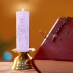 Molde de Silicone Mini Vela de Sete Dias Virgem Maria Com Menino Jesus