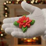Molde de Silicone Flor de Natal Poinsétia para Velas, Sabonetes e Artesanato