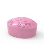 Molde de Silicone Oval Feliz Dia das Mães com Coração Branco