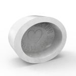 Molde de Silicone Oval Feliz Dia das Mães com Coração Branco