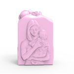 Molde de Silicone Retangular Cold Feliz dia das Mães com Rosas no Topo Branco