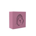 Molde de Silicone Silhueta Mãe e Bebê Barra Dia das Mães Branco