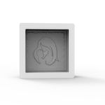 Molde de Silicone Silhueta Mãe e Bebê Barra Dia das Mães Branco