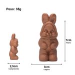 Molde de Silicone Coelho Coelhinho da Páscoa Em Pé com Roupinha 3D Branco