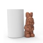 Molde de Silicone Coelho Coelhinho da Páscoa Em Pé com Roupinha 3D Branco