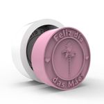 Molde de Silicone Redondo Flor Dia das Mães Branco