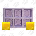 Forma de Silicone Letra Inicial 6 Cavidades