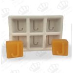 Forma de Silicone Letra Inicial 6 Cavidades