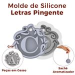 Forma de Silicone Pingente Decorado Letra Com Furo