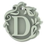 Forma de Silicone Pingente Decorado Letra Com Furo