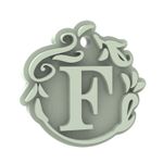 Forma de Silicone Pingente Decorado Letra Com Furo