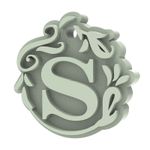 Forma de Silicone Pingente Decorado Letra Com Furo