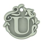 Forma de Silicone Pingente Decorado Letra Com Furo