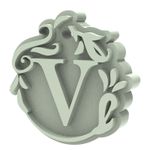 Forma de Silicone Pingente Decorado Letra Com Furo