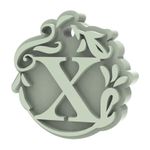 Forma de Silicone Pingente Decorado Letra Com Furo