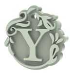 Forma de Silicone Pingente Decorado Letra Com Furo