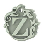 Forma de Silicone Pingente Decorado Letra Com Furo