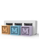 Forma de Silicone Letras Frente e Verso 3 Cavidades