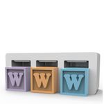 Forma de Silicone Letras Frente e Verso 3 Cavidades