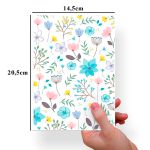 Papel Para Embalar Sabonete Offset (Sulfite) Flores - 10 Unidades (14,5 X 20,5cm)