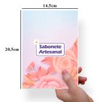 Papel Para Embalar Sabonete Offset (Sulfite) Flores - 10 Unidades (14,5 X 20,5cm)