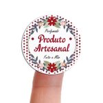 Etiqueta Adesiva para Produto Artesanal - Floral Flores Lavanda Primavera Girassol 4,3x4,3cm - 10 Unidades