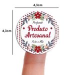Etiqueta Adesiva para Produto Artesanal - Floral Flores Lavanda Primavera Girassol 4,3x4,3cm - 10 Unidades